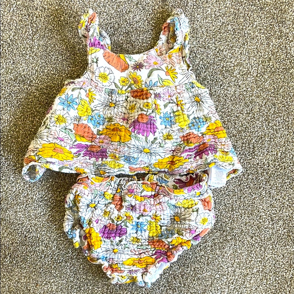 Angel Dear - Organic Muslin Pinafore with High Waisted Diaper Cover! ☀️🌿